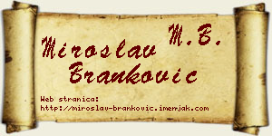 Miroslav Branković vizit kartica